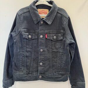 Levi's Black Button Down Denim Jean Trucker Jacket Kids Boys Size 6